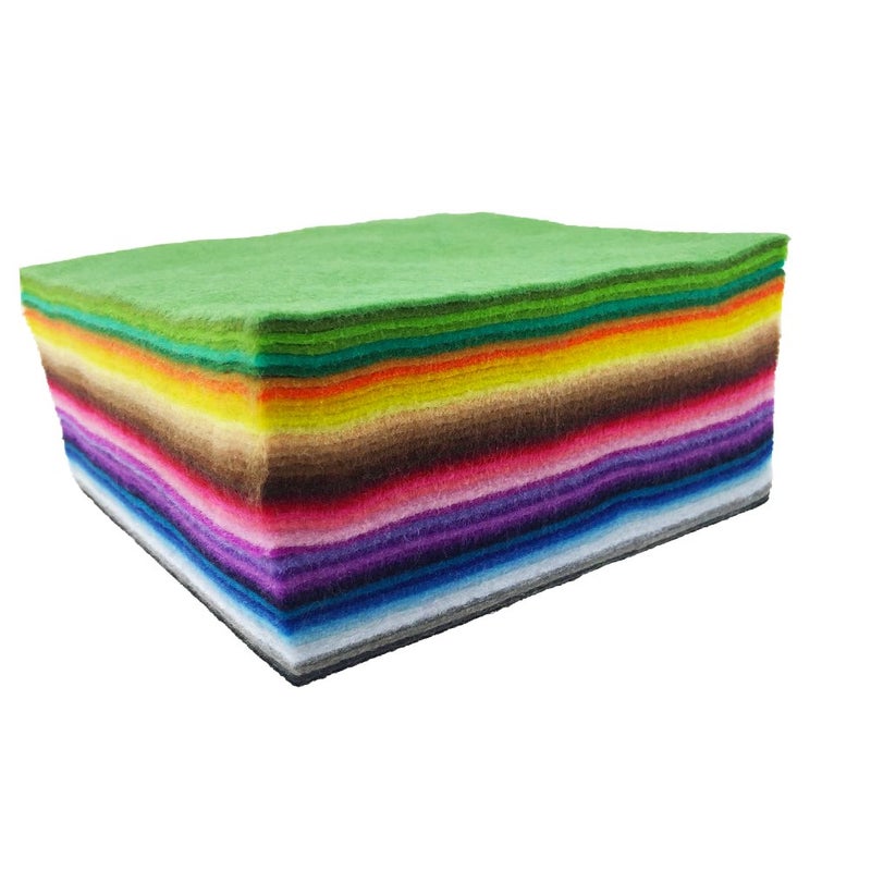flic-flac 42pcs1.4mm Thick Soft Felt Fabric Sheet Assorted Color Felt Pack DIY Craft Sewing Squares Nonwoven Patchwork (25cm * 25cm) - Image 4